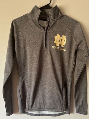 Champion Notre Dame Grey Quarter-Zip Pullover